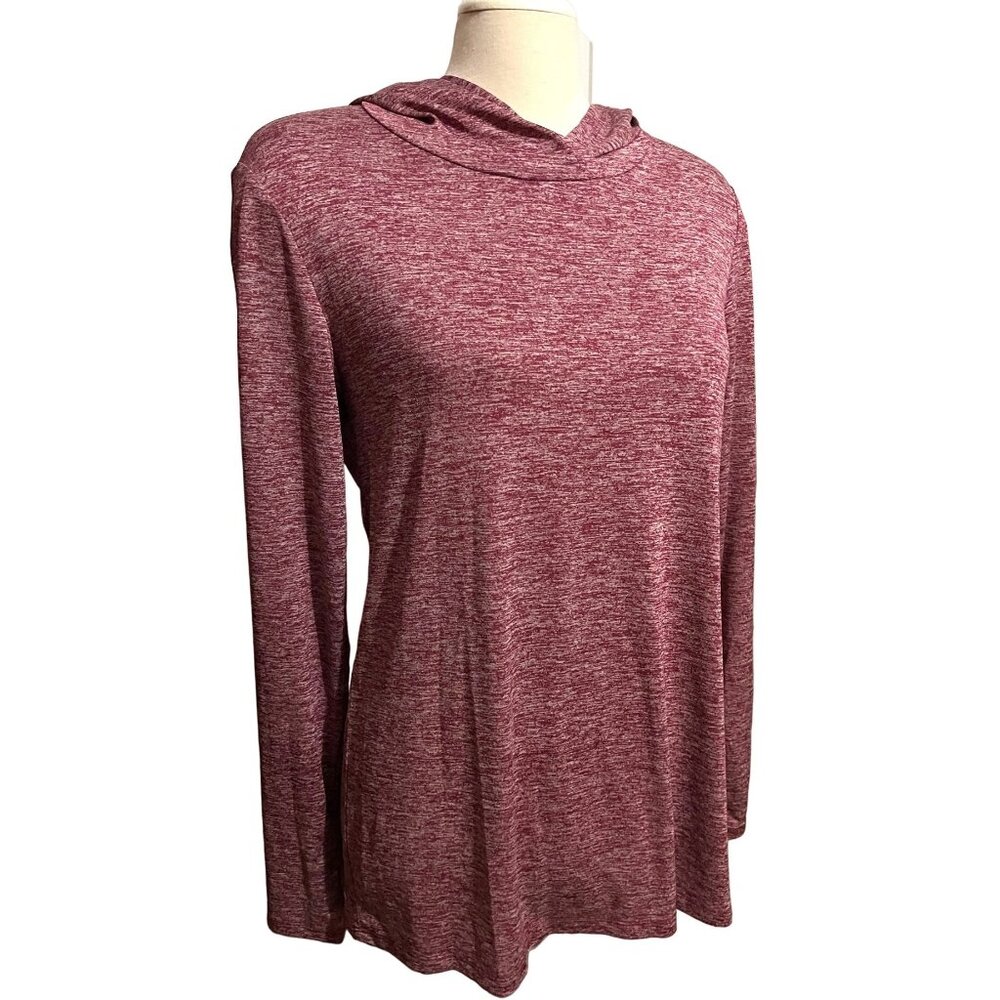 bcg Womens Activewear Hoodie Sz Large Pink Moisture Wicking Running Aerobic Shir